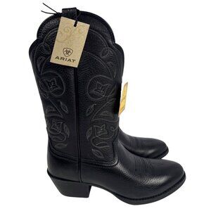 Ariat Western Cowboy Boots Womens 6.5 B Wide Calf Black Leather Round Toe